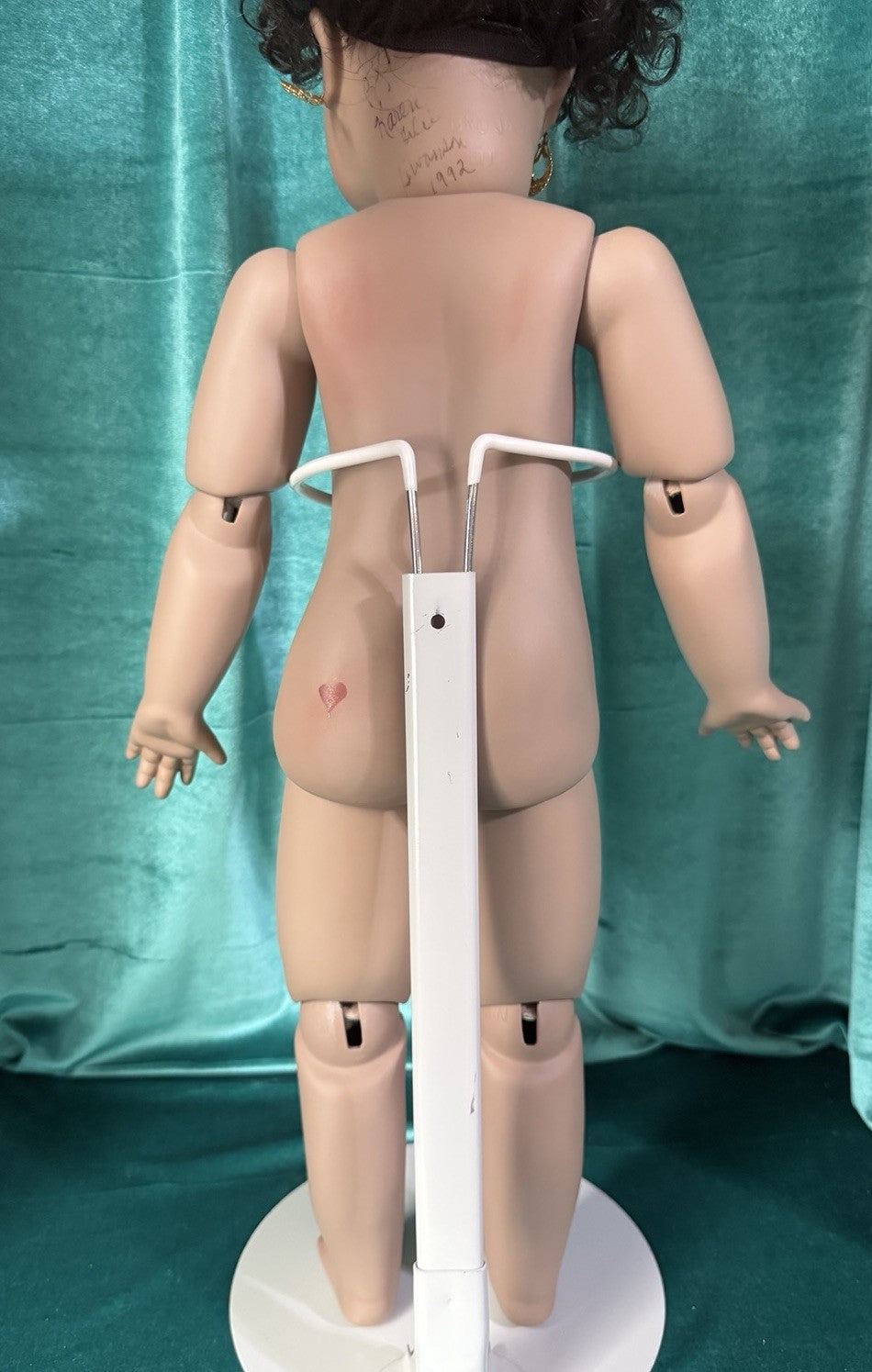 Vintage All Porcelain Reproduction of Antique French Bru Jne 23” Doll