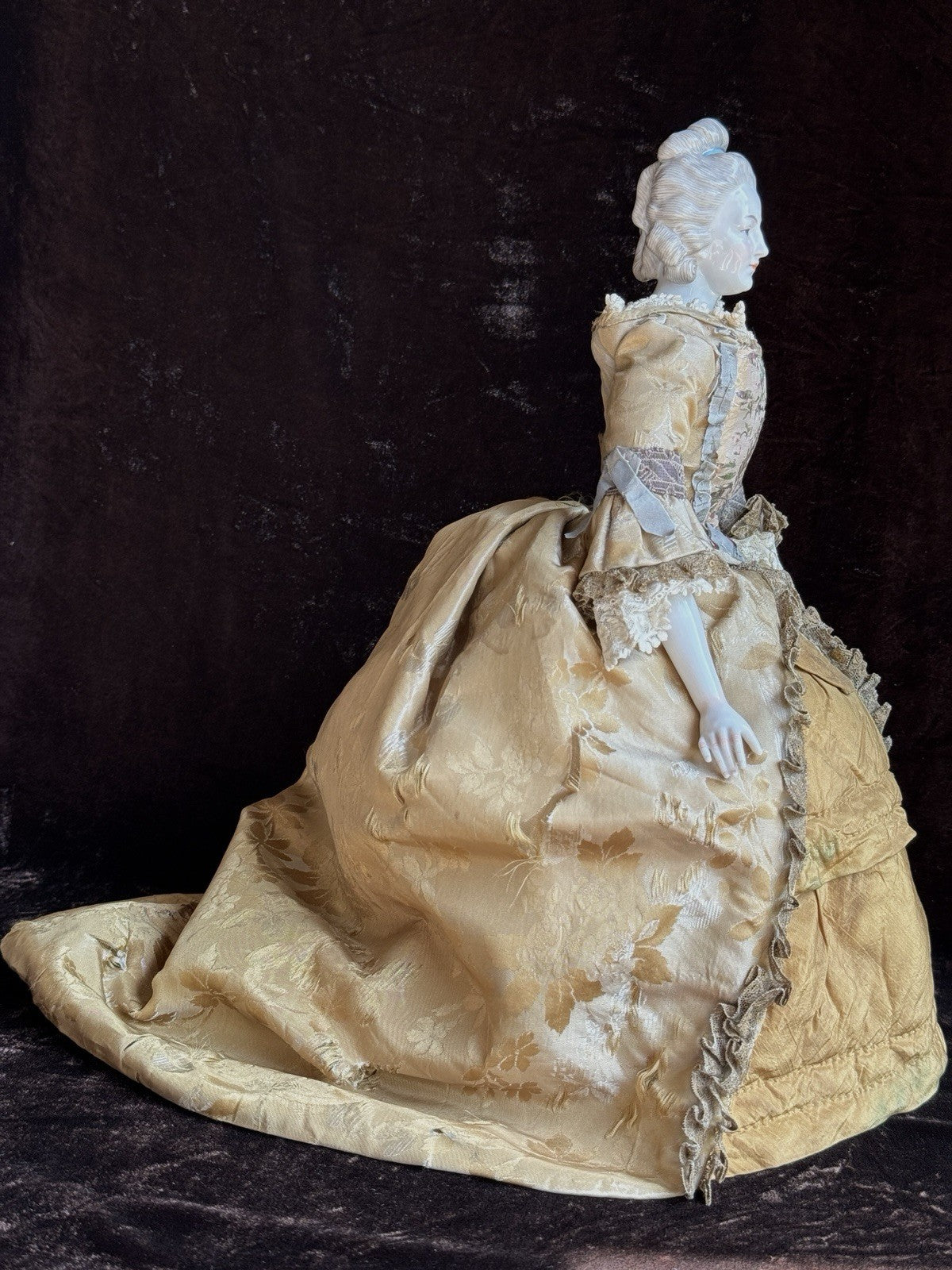 Rare Antique German 14” Kister Lady Fashion Porcelain China Head Doll