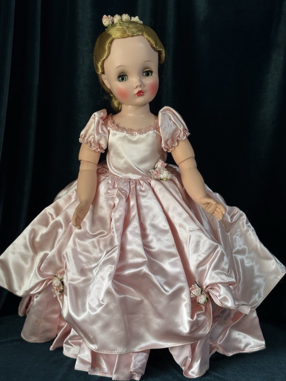 Rare!!! All Original Vintage 1950’s Madame Alexander 24” Binnie In Pink Gown