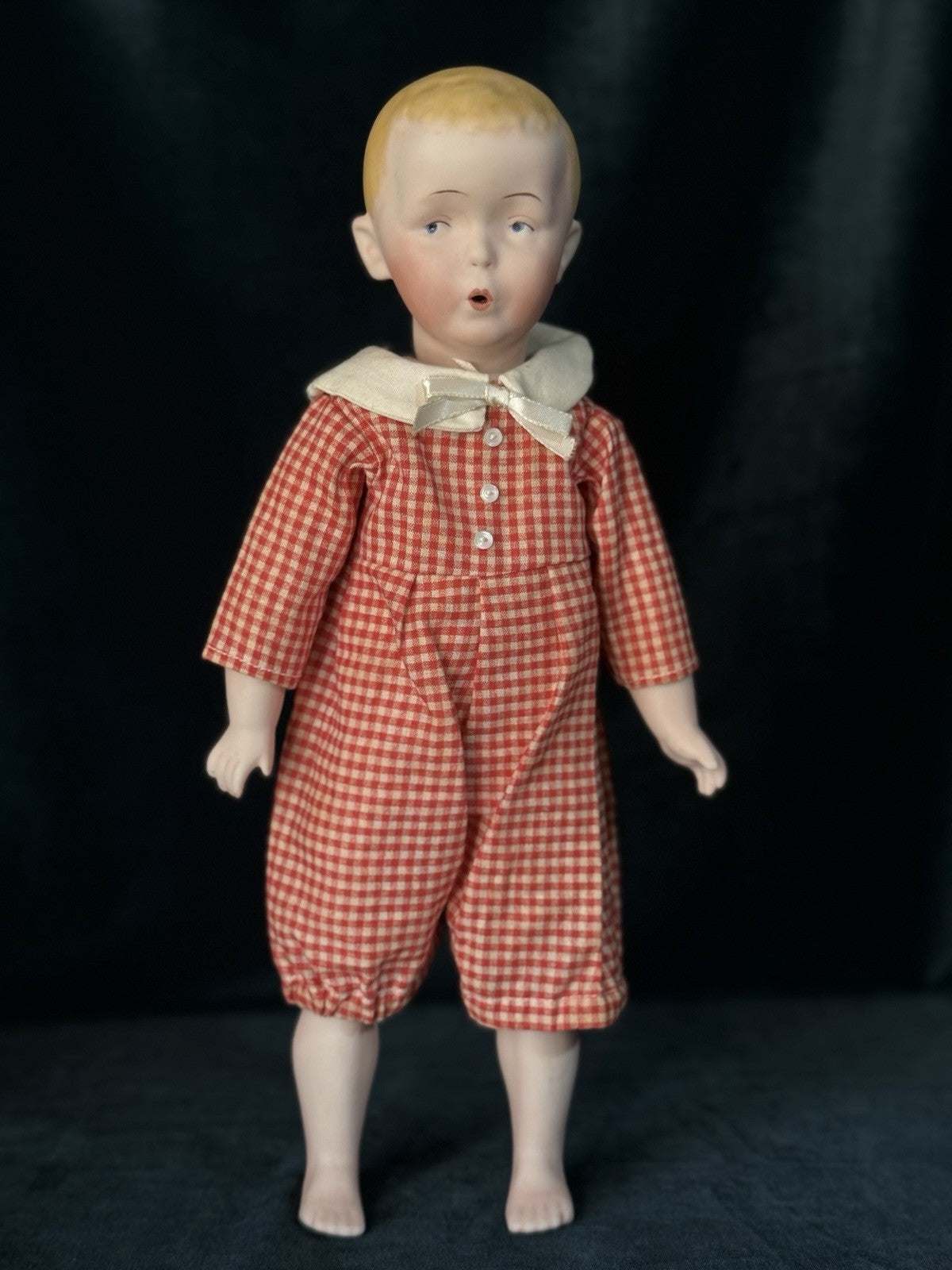 Reproduction Of Antique Gebruder Heubach “Whistling Jim” Character Boy 13” Doll
