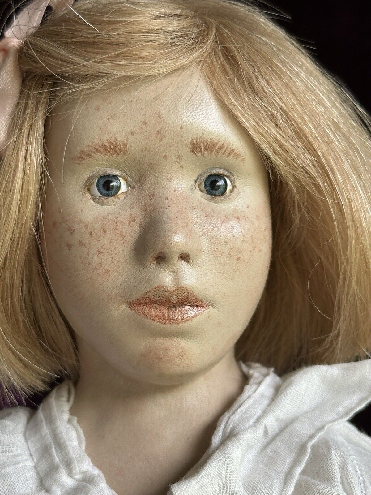 Very Rare OOAK 15.5” French Artist Malou Ancelin Leather Handmade Signed Doll