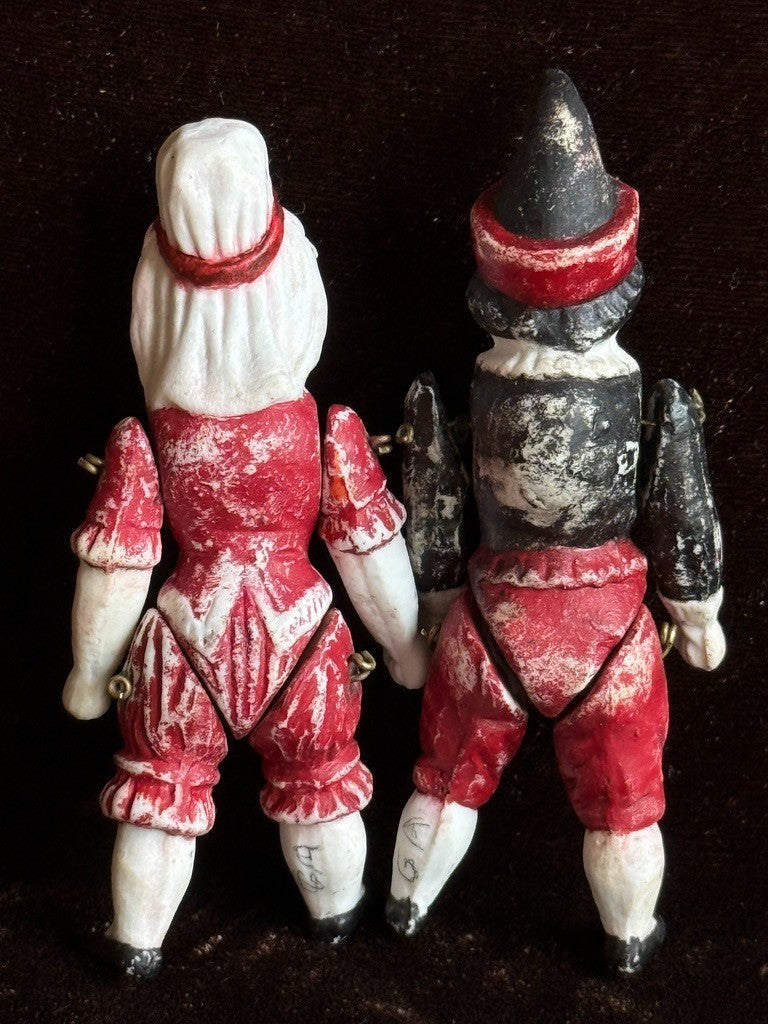 Antique German Miniature All Bisque Punch and Judy Dollhouse Character Doll