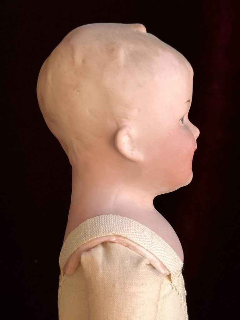 Antique German 12.5” Gebruder Heubach 8724 Bisque Head Character Boy Doll