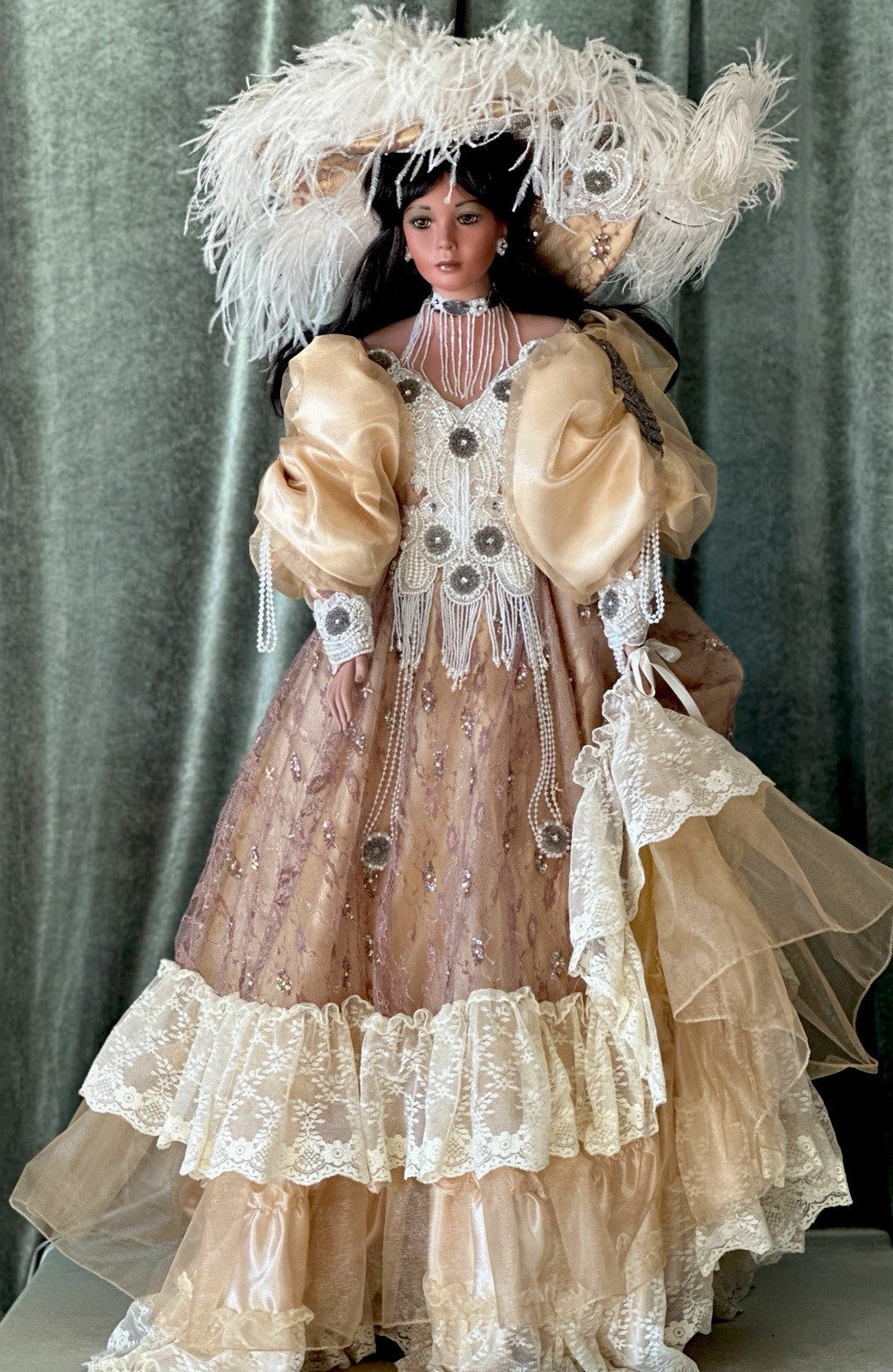 Collectible Large 42” Porcelain Doll “Jazzie” by Rustie LE 1000 Tag/COA/Stand