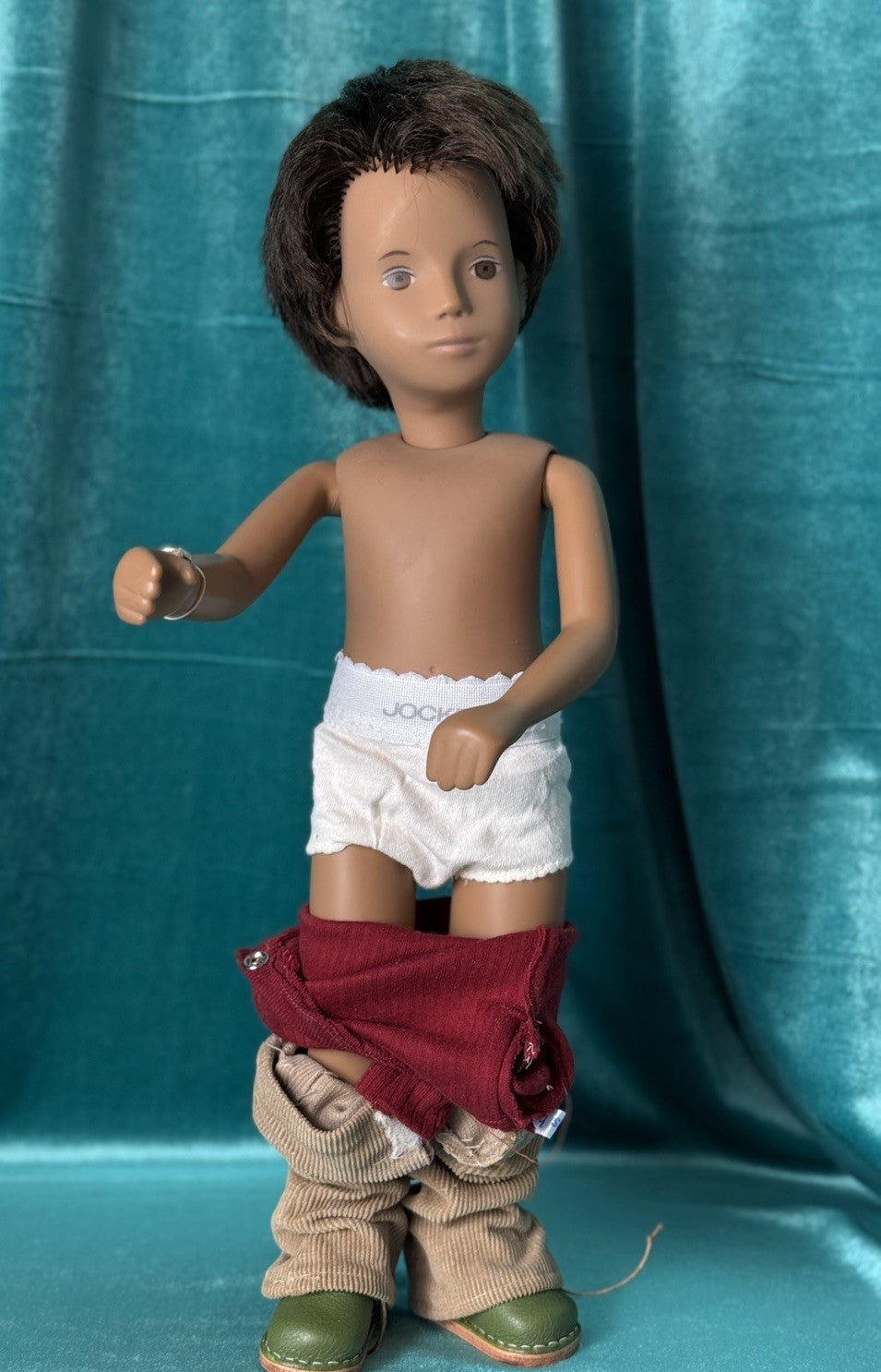 Collectible England Vinyl Brunette Gregor Boy Doll; Redressed