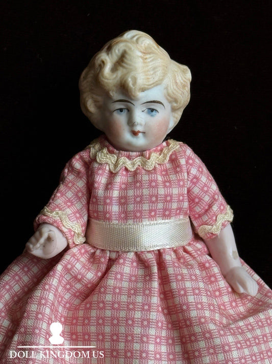 Antique German 4.25” Kestner All Bisque Mignonette Dollhouse Doll