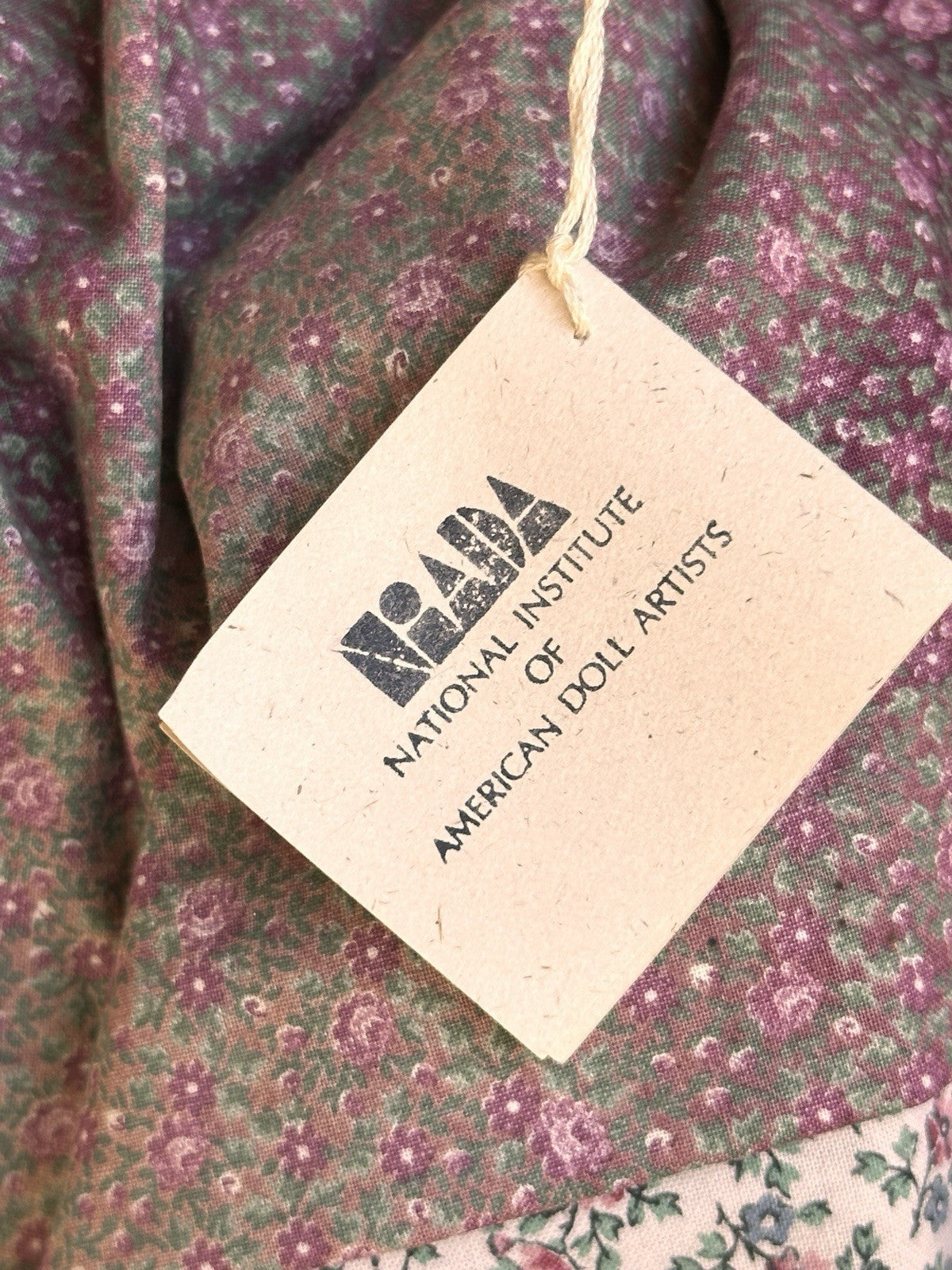 Vintage NIADA Artist Ellen Turner Cloth Painted Handmade Doll with Tag