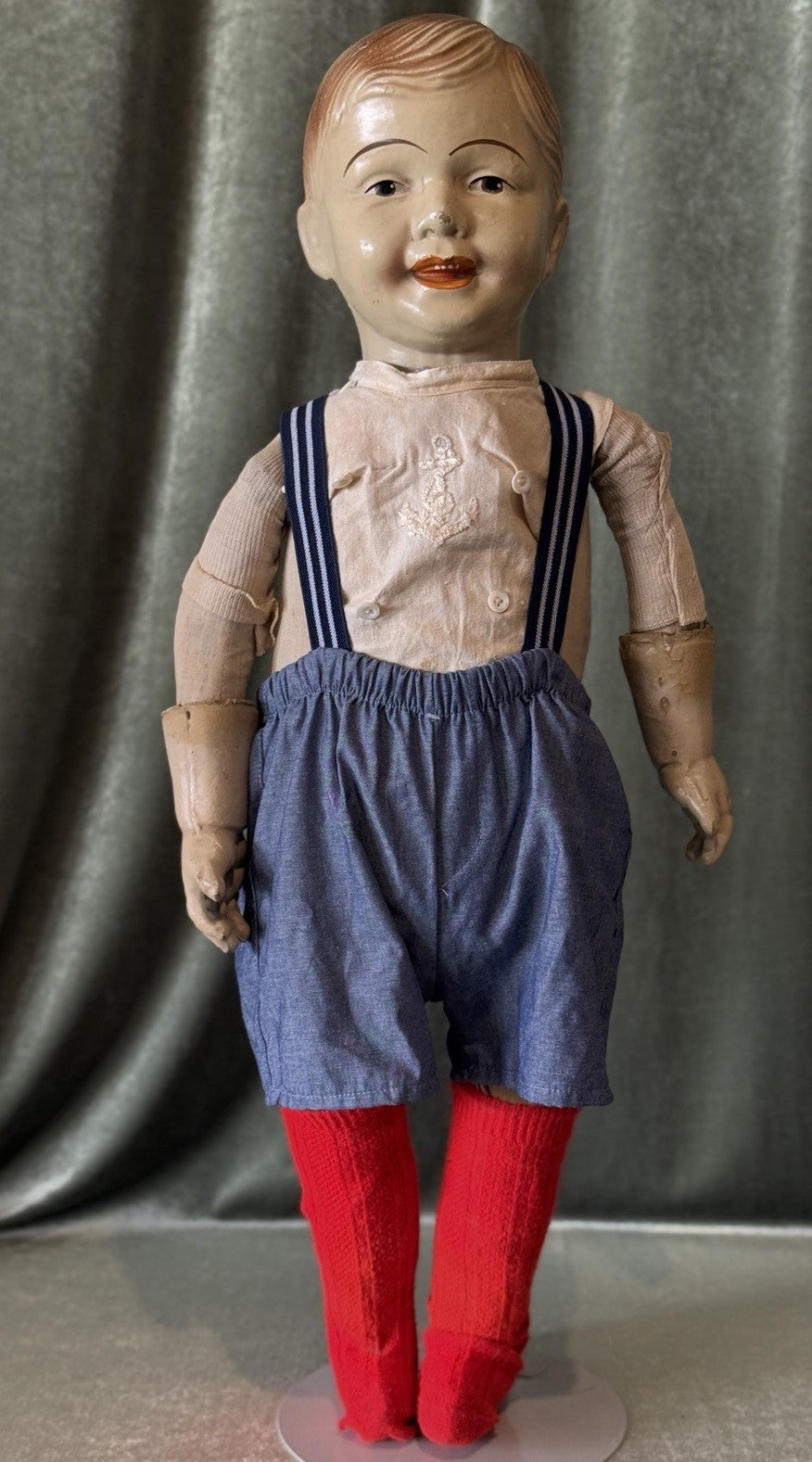 Antique American 1918 Butler Brothers 31” Carnival Boy Composition Doll