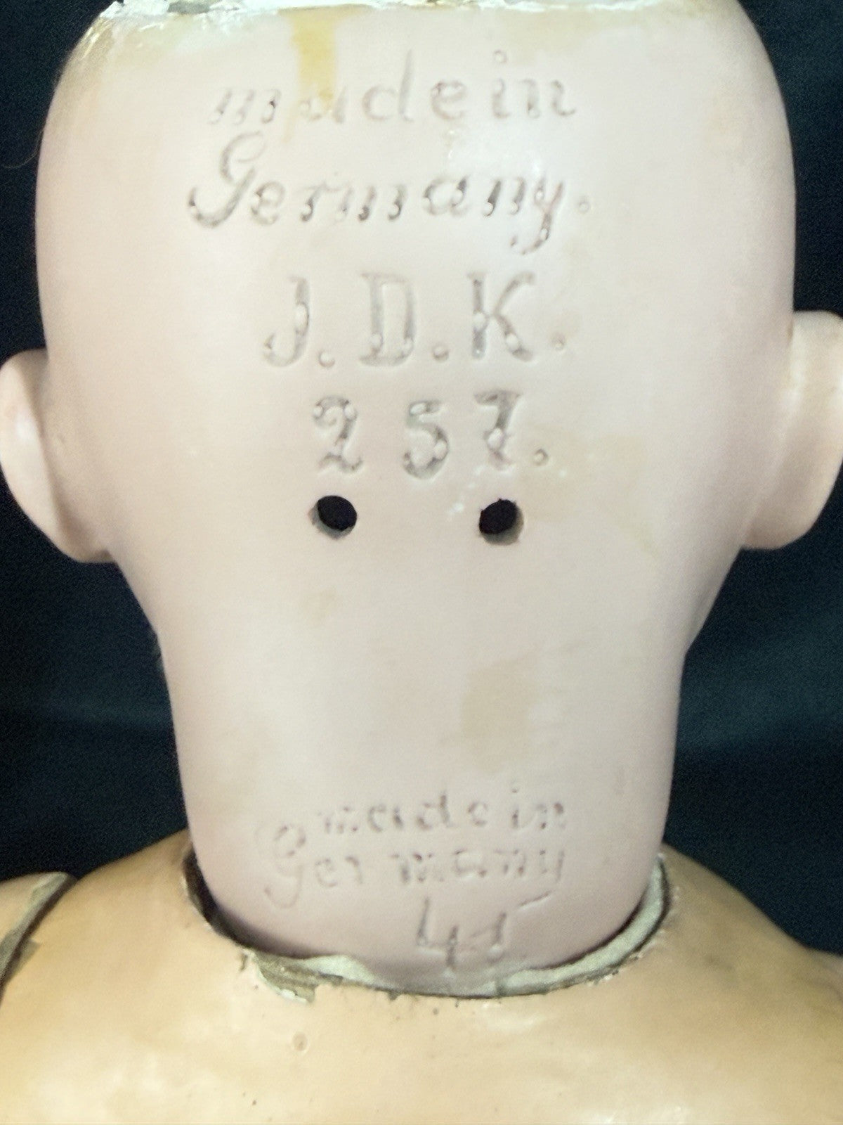Antique German J.D. Kestner Mold 257 Bisque Head Character Baby 17” Doll