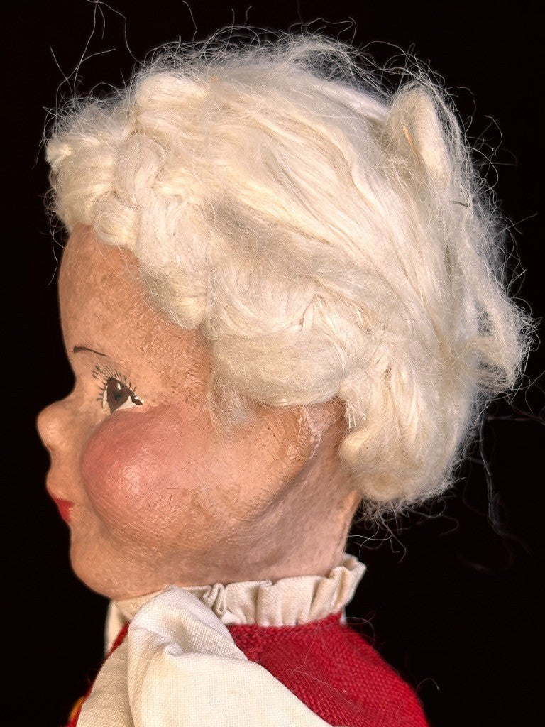 Unidentified Antique European 14” Kathe Kruse Style Oil Painted Cloth Doll