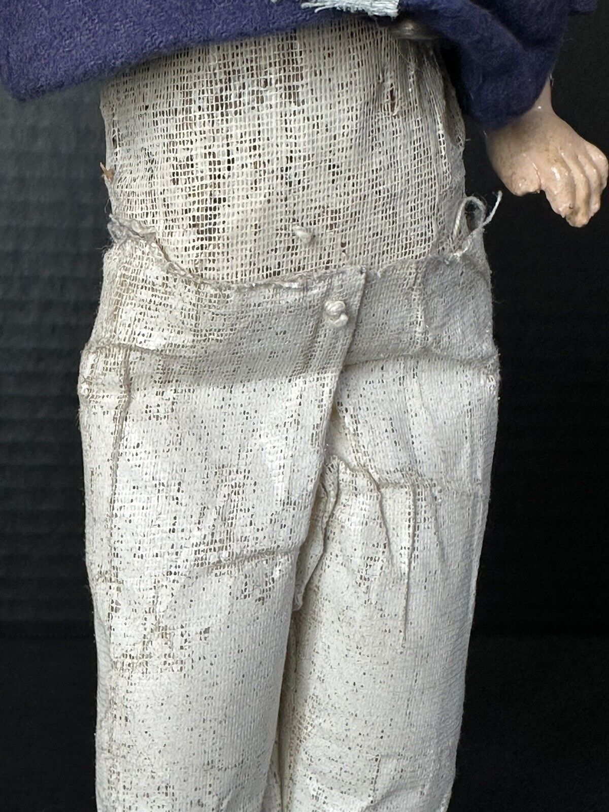 Antique German Papier Mache 13” Doll with Glass Eyes