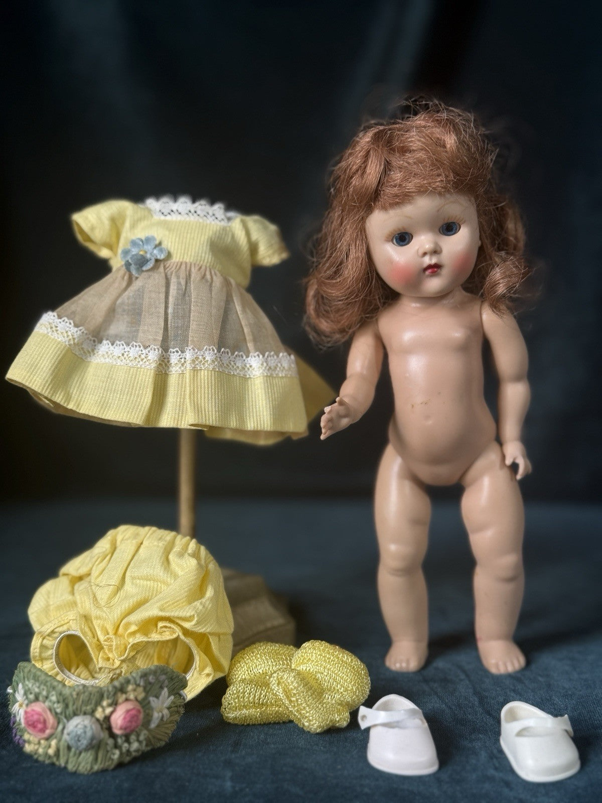 Vintage 1950’s Vogue Ginny Doll Yellow Dress