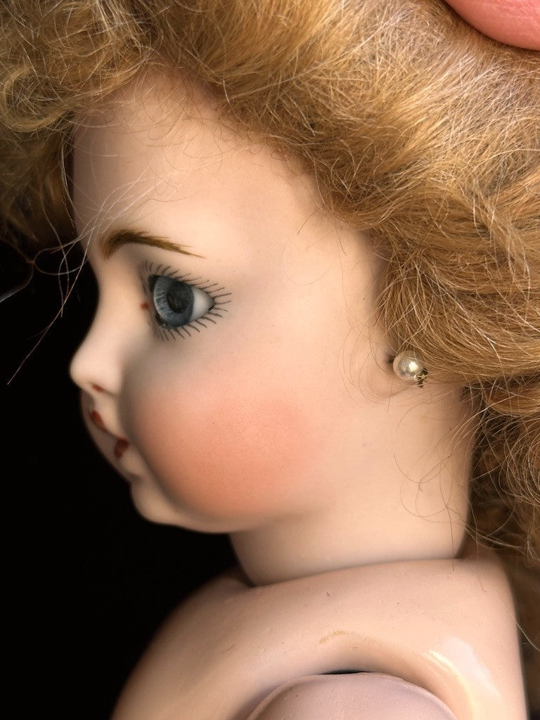 Vintage Porcelain Composition 12.5” Reproduction of Antique French Bru Jne Doll