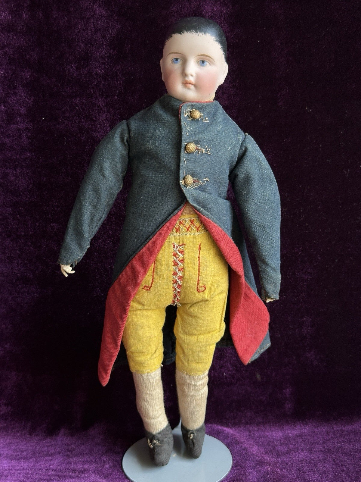 Rare Antique French or German 11” Parian Type Bisque Shoulder Head Boy Doll