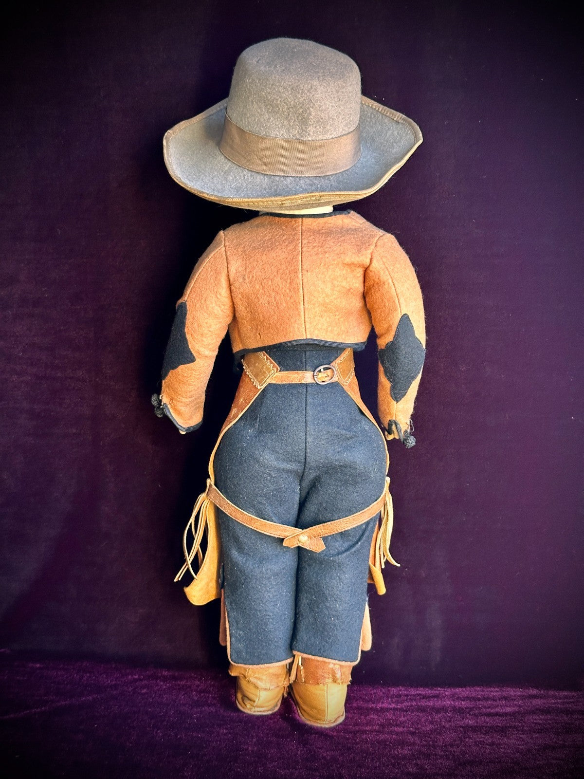 Rare Vintage Spanish TAF Talleres Arte Fuste Cowboy/Gaucho Lenci Style Felt Doll