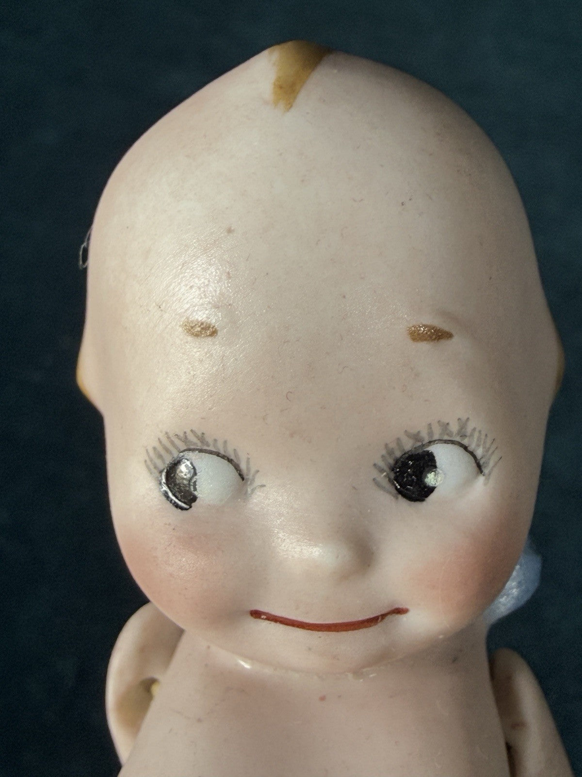 Reproduction Of Antique German All-Bisque Kewpie 4 3/4” Doll Blue Wings