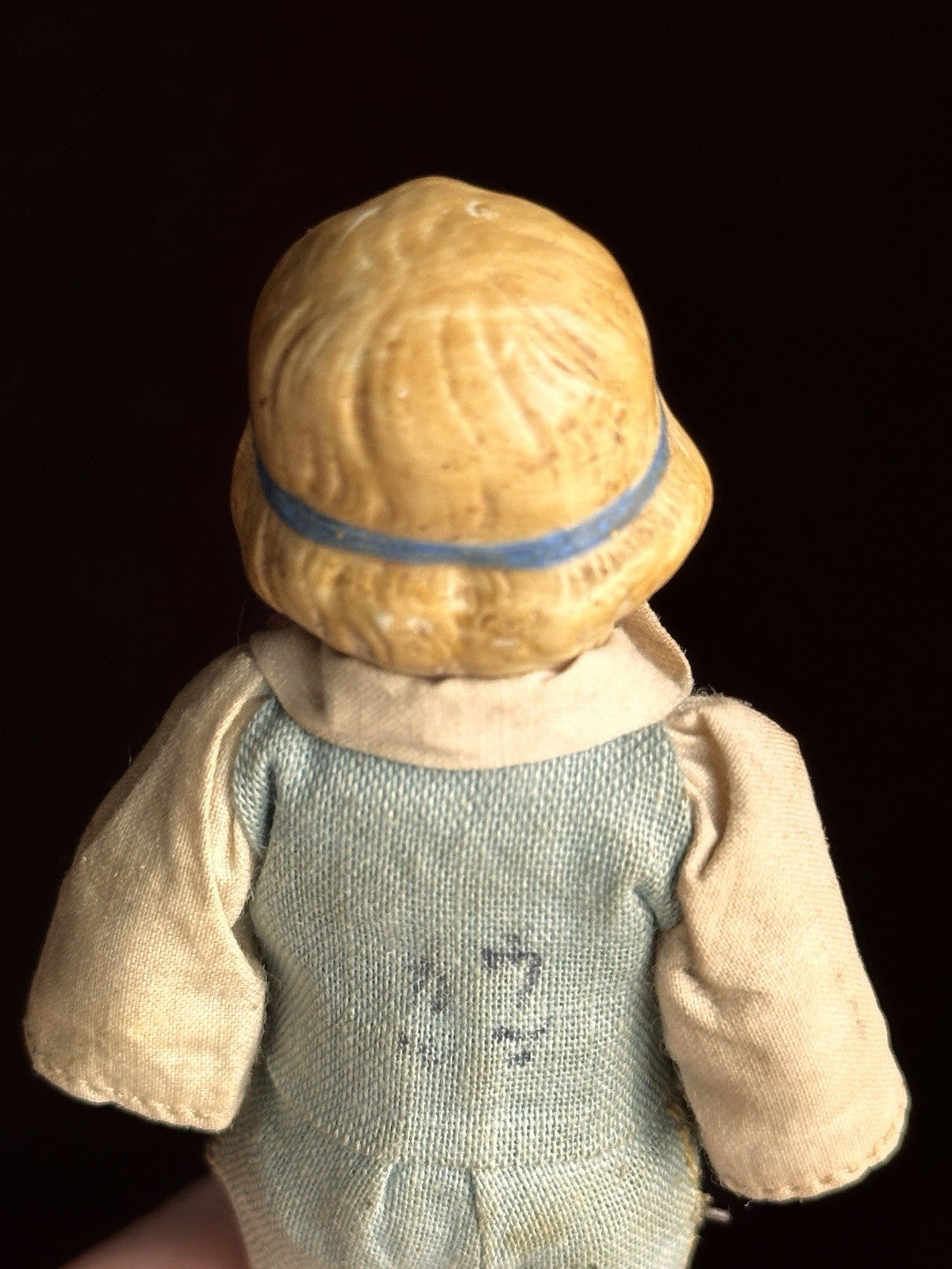 Antique German 4.25” Heubach Coquette Dollhouse All Bisque Miniature Doll