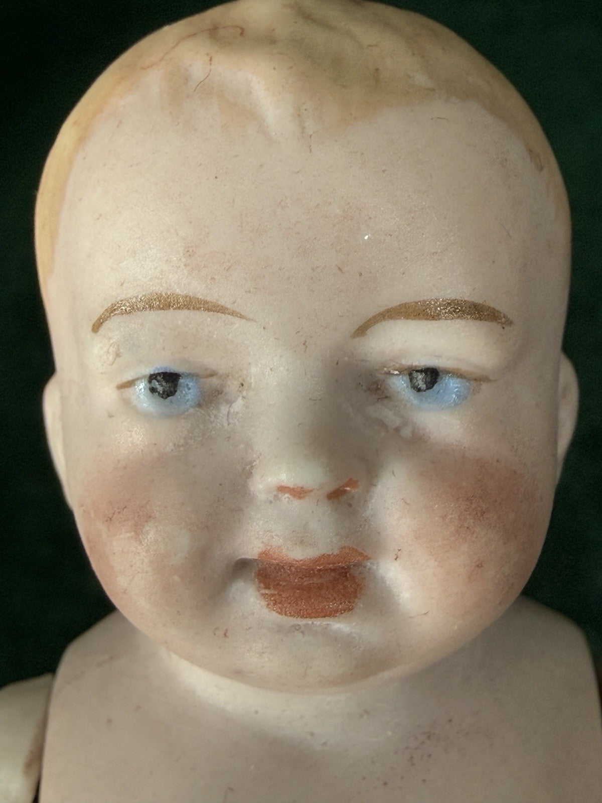 Antique German 5” All Bisque Miniature Baby Doll