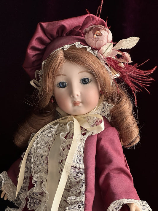 Vintage Lynda Marx Porcelain 15” Reproduction of Antique French Bru Jne Doll