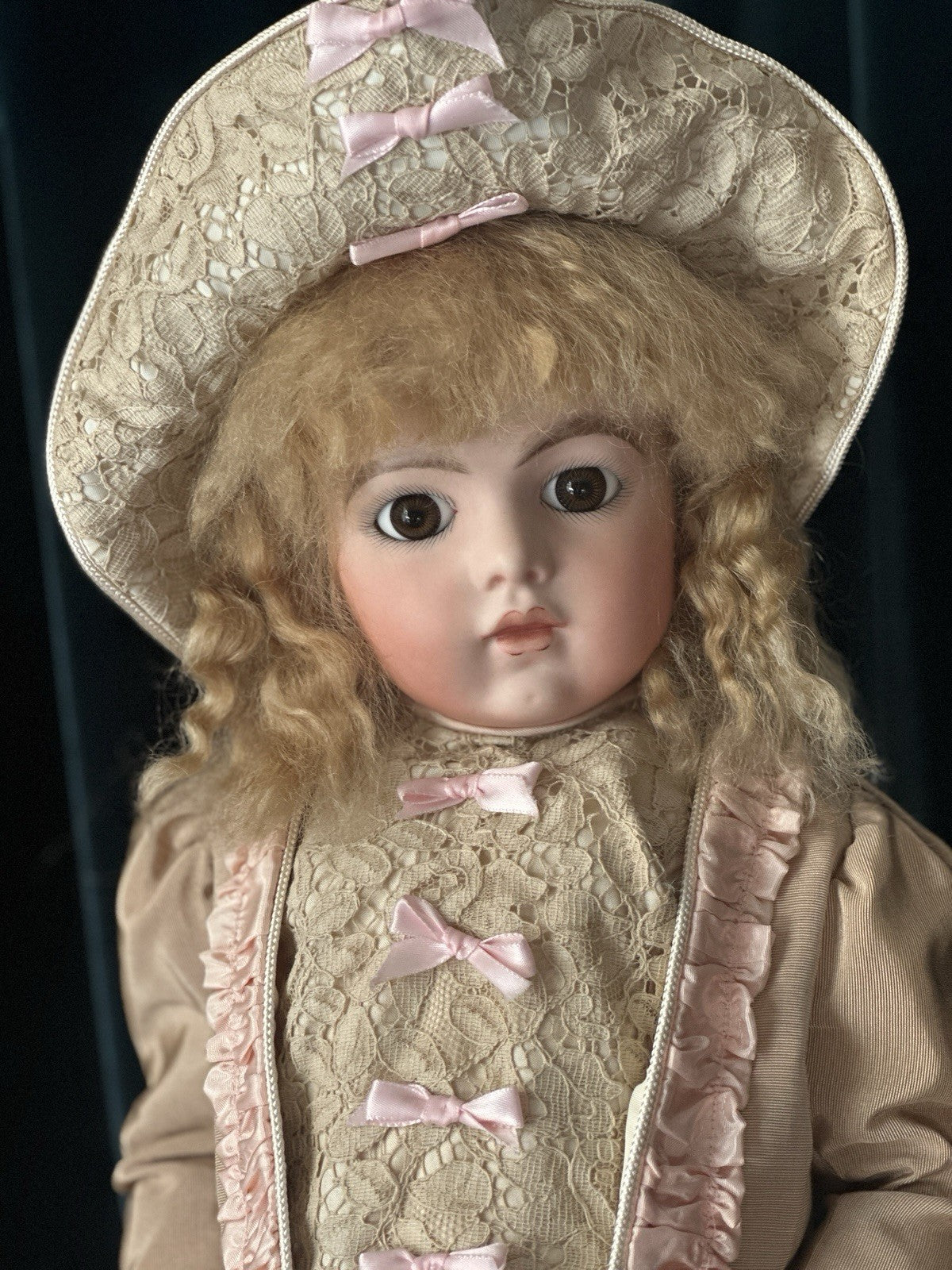 Vintage Artist Reproduction of Antique French Bru Jne 27” Doll Porcelain Head
