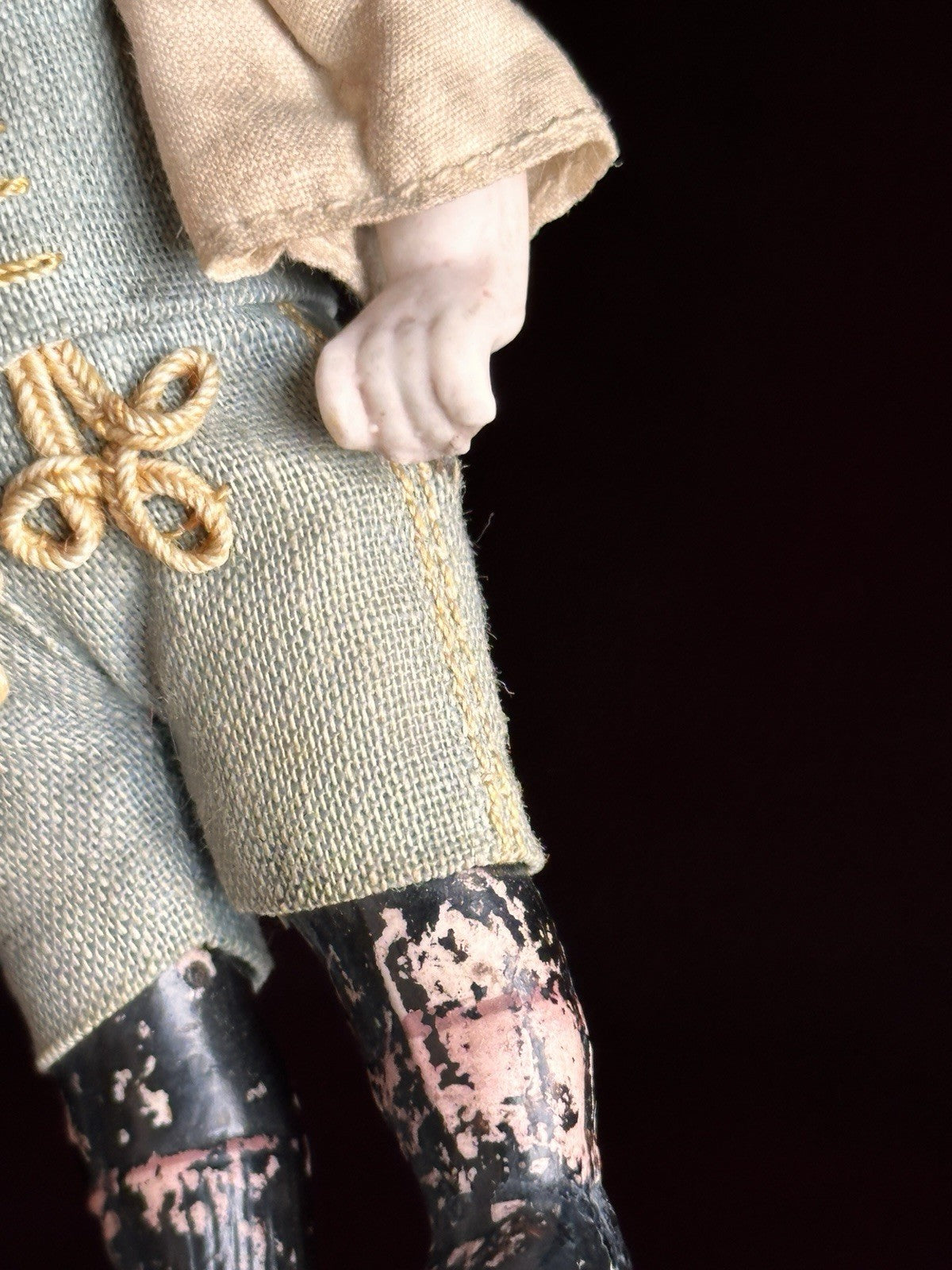 Antique German 4.25” Heubach Coquette Dollhouse All Bisque Miniature Doll