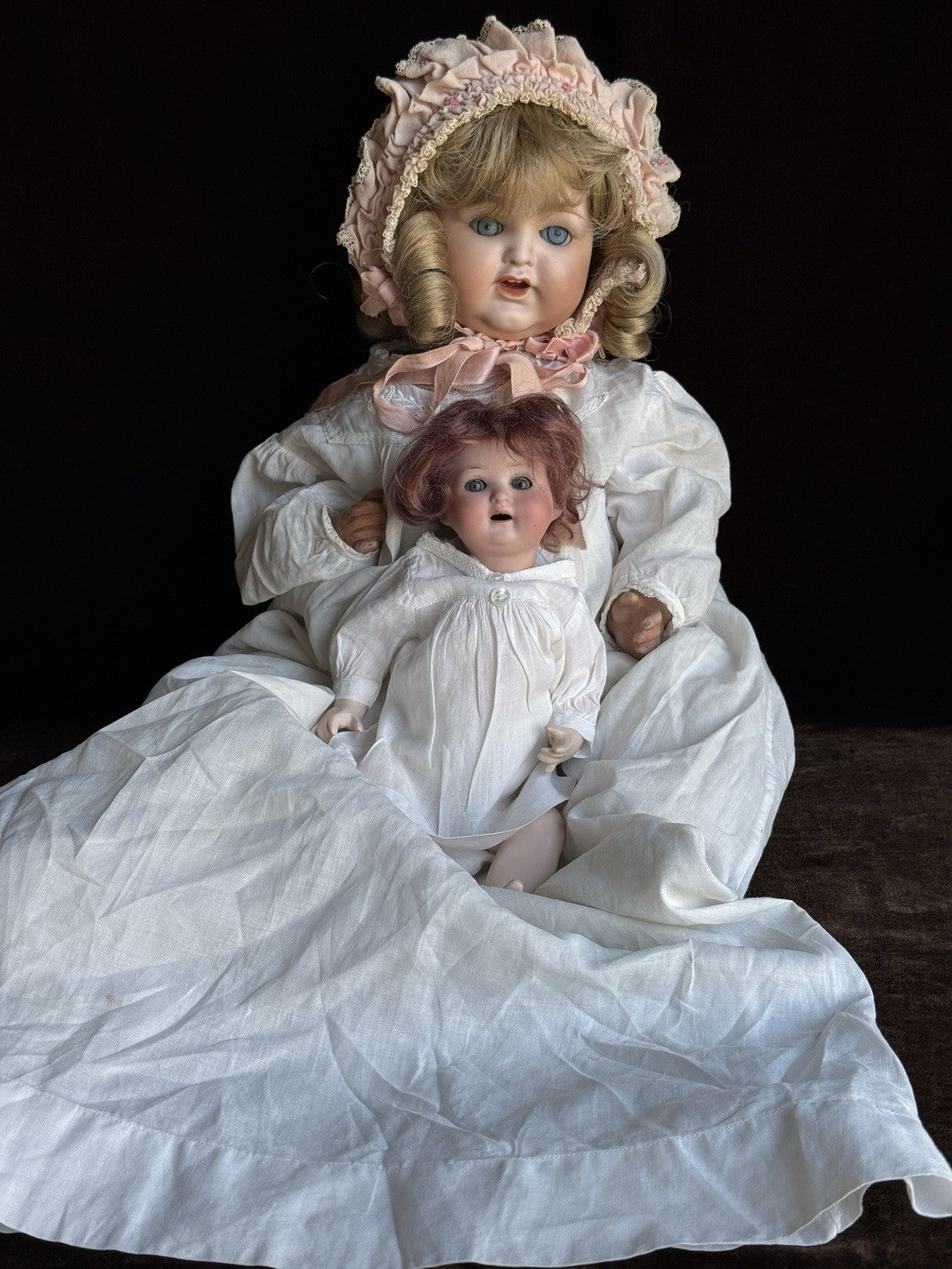 Lot of 2 Antique Bisque Head Baby Dolls Nippon and Koppelsdorf