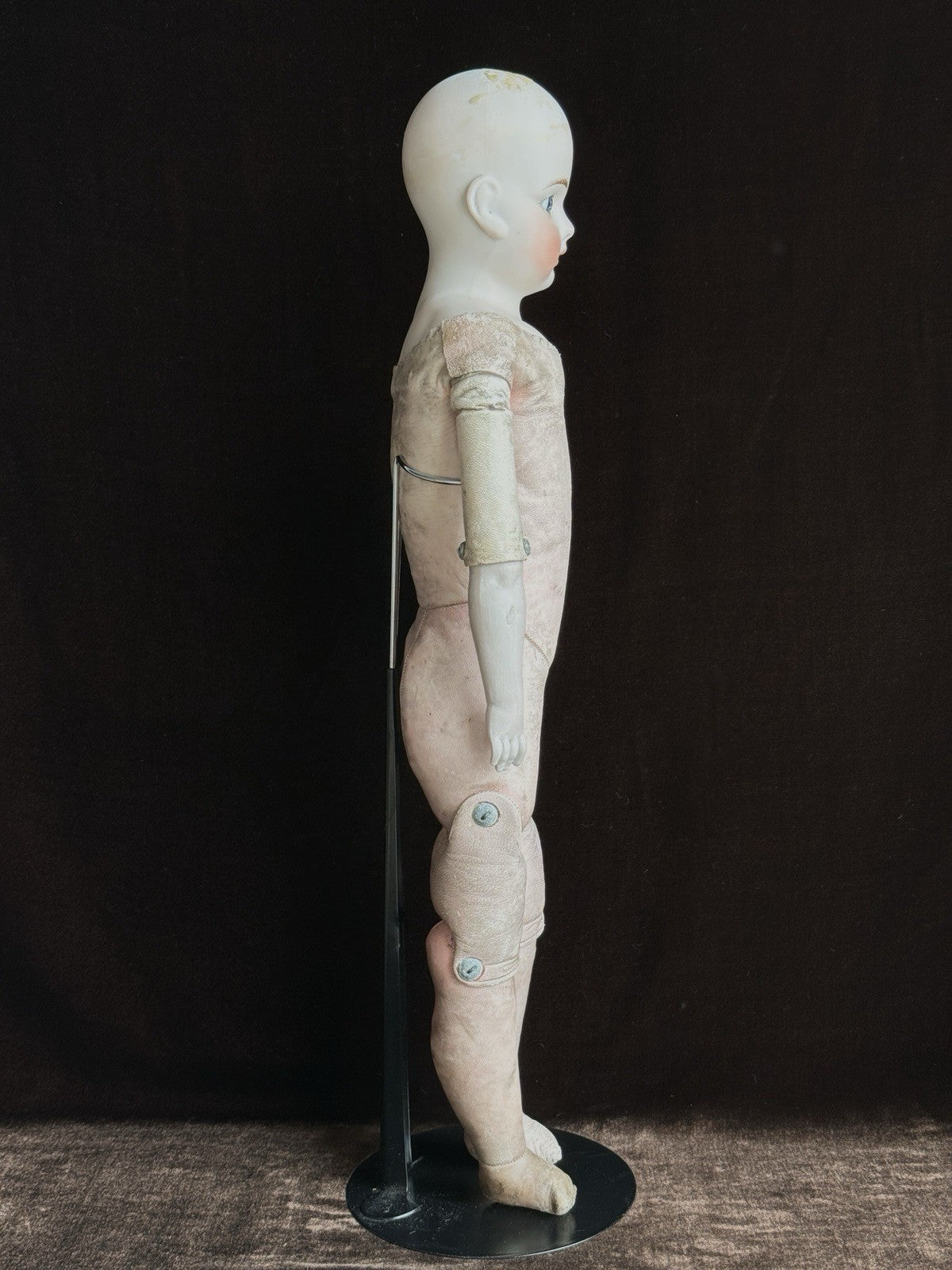 Antique German 20.5” Kling Solid Dome Bisque Shoulder Head Doll