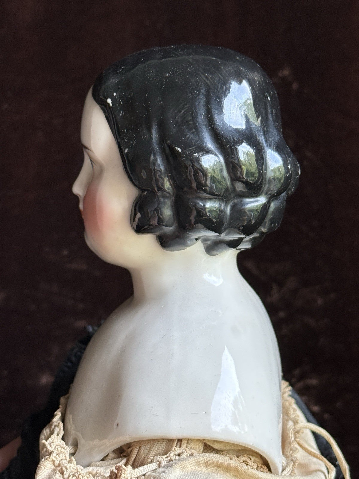 Antique German 18” Kister China Shoulder Head Doll