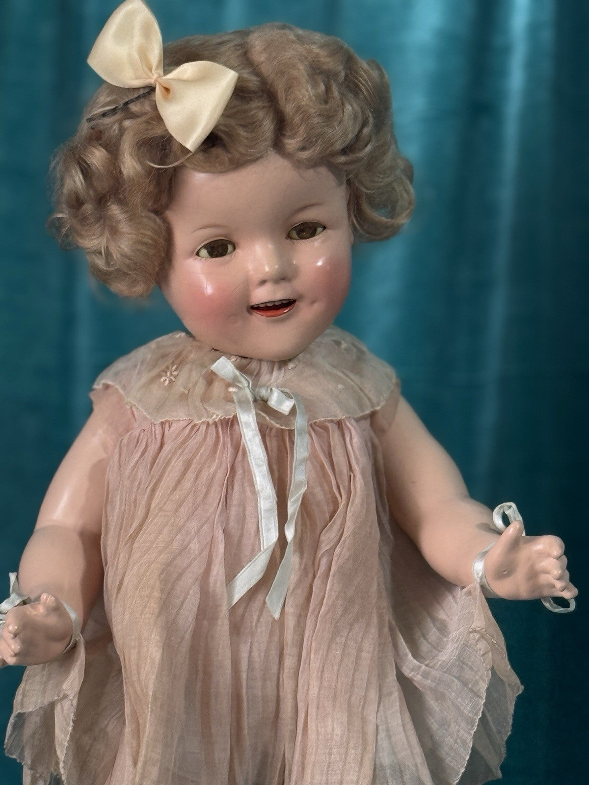 All Original Antique 1930’s Composition 21” Shirley Temple Doll by Ideal Company