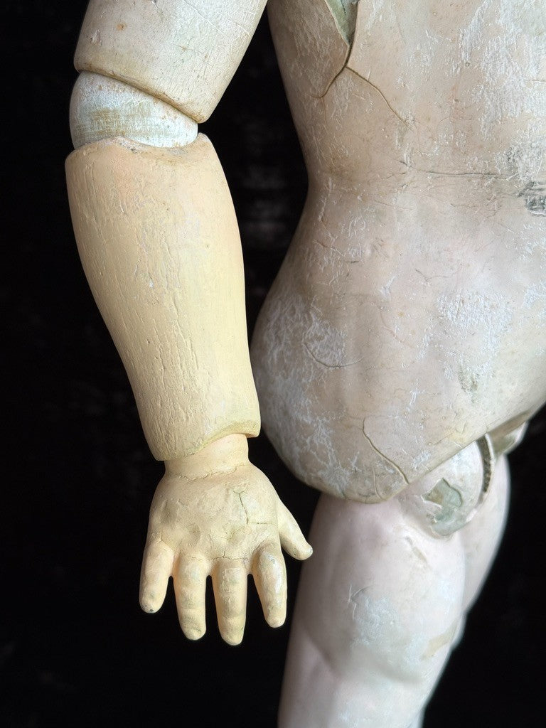 Antique German 25” Armand Marseille 996 Bisque Socket Head Toddler Doll