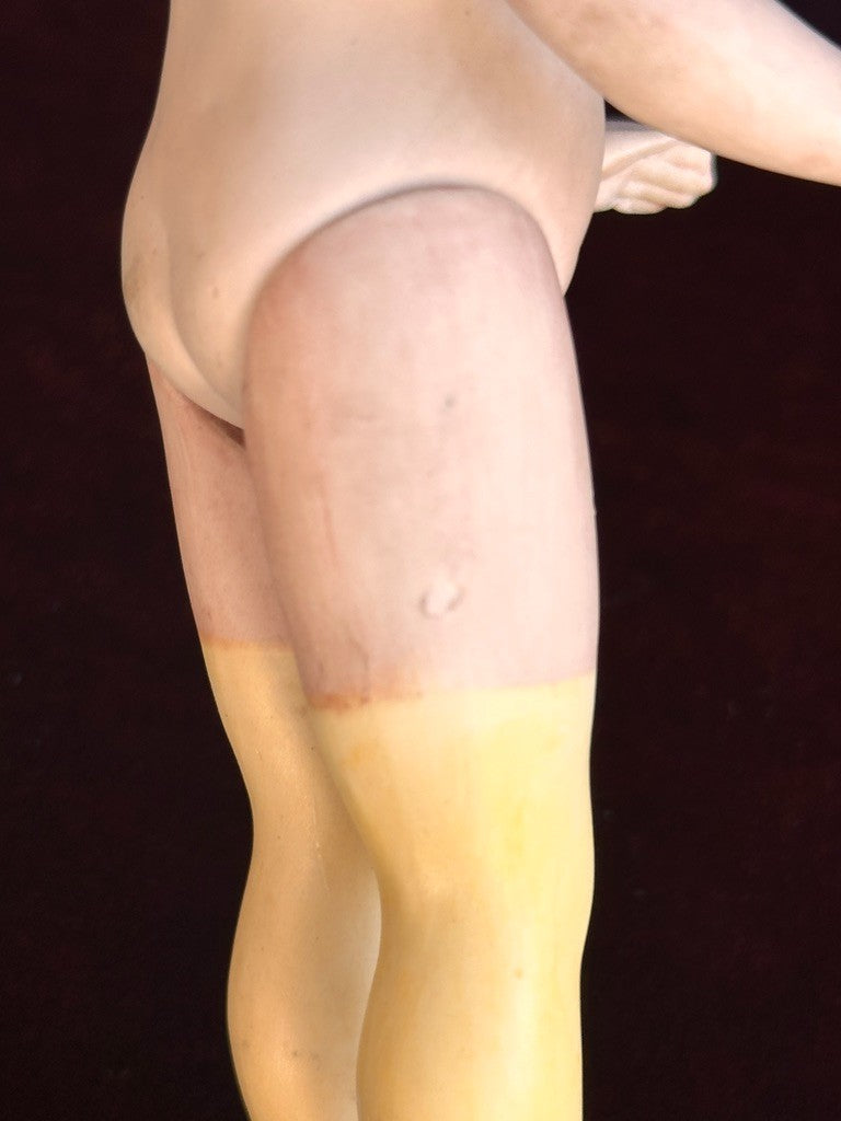 Rare Antique German 6.75” Bahr & Proschild 513 All Bisque Flapper Dollhouse Doll