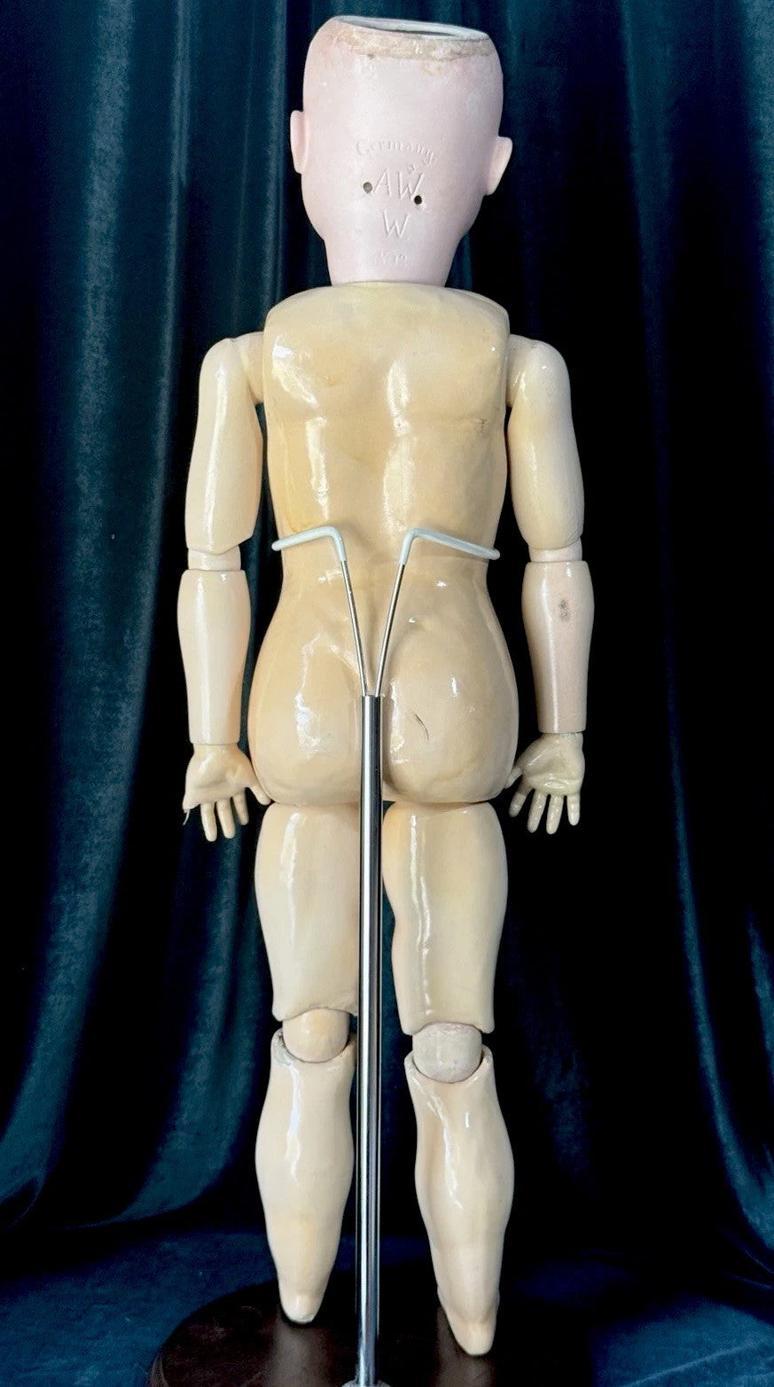 Antique German 27” Adolf Wislizenus Doll Bisque Head Composition Body