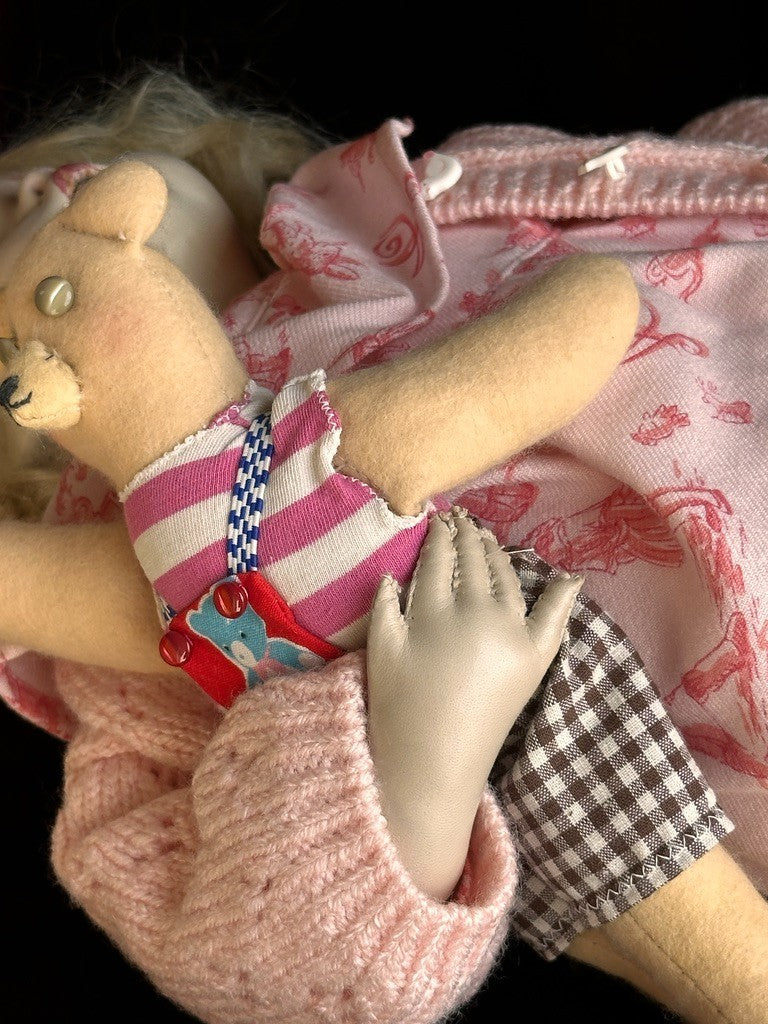 Rare OOAK 22” French Artist Malou Ancelin Leather Signed Girl Doll LE 30