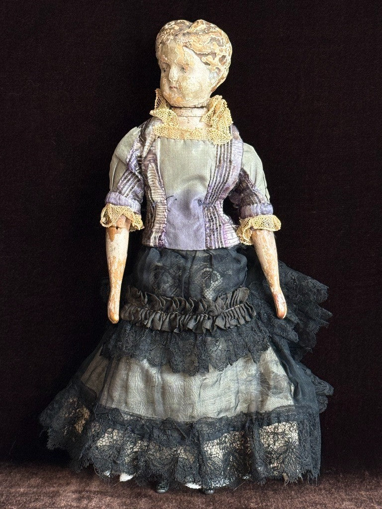 Antique American Mason & Taylor 11.5” Wood Metal Doll