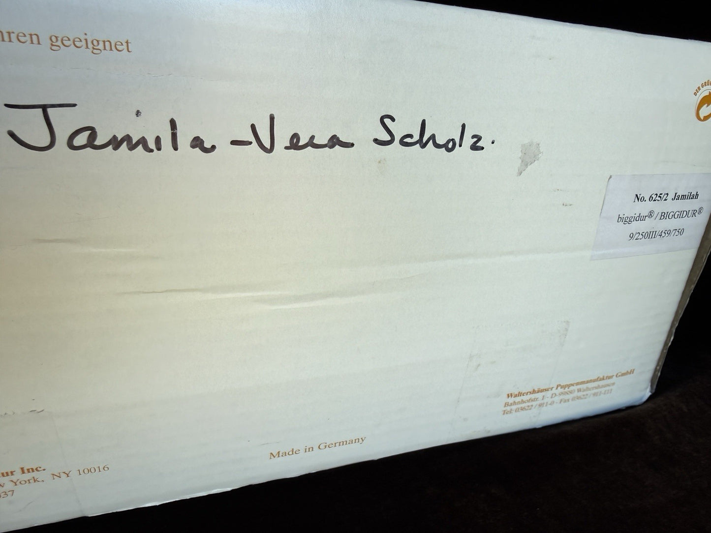 Collectible Vinyl 29” Jamilah Doll by Vera Scholz WMP LE 250, with Box
