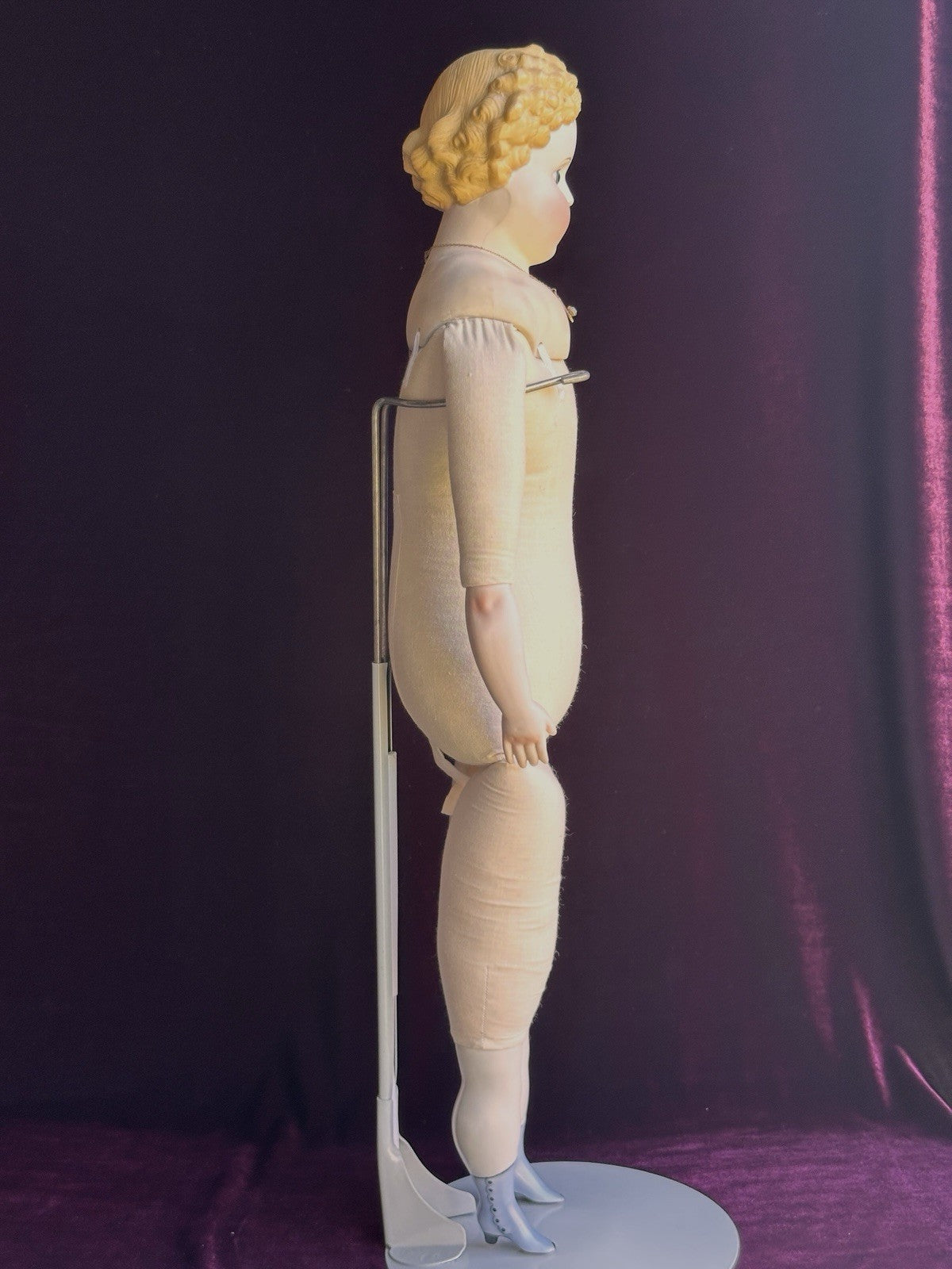 Large Antique German 26” ABG (?) Bisque Parian China Fashion Doll w/ Glass Eyes