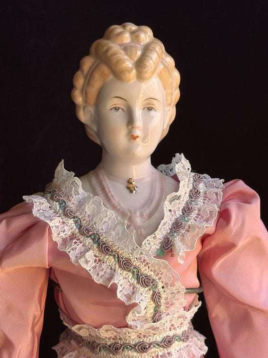 Vintage 22” Reproduction of Antique German China Fashion Doll