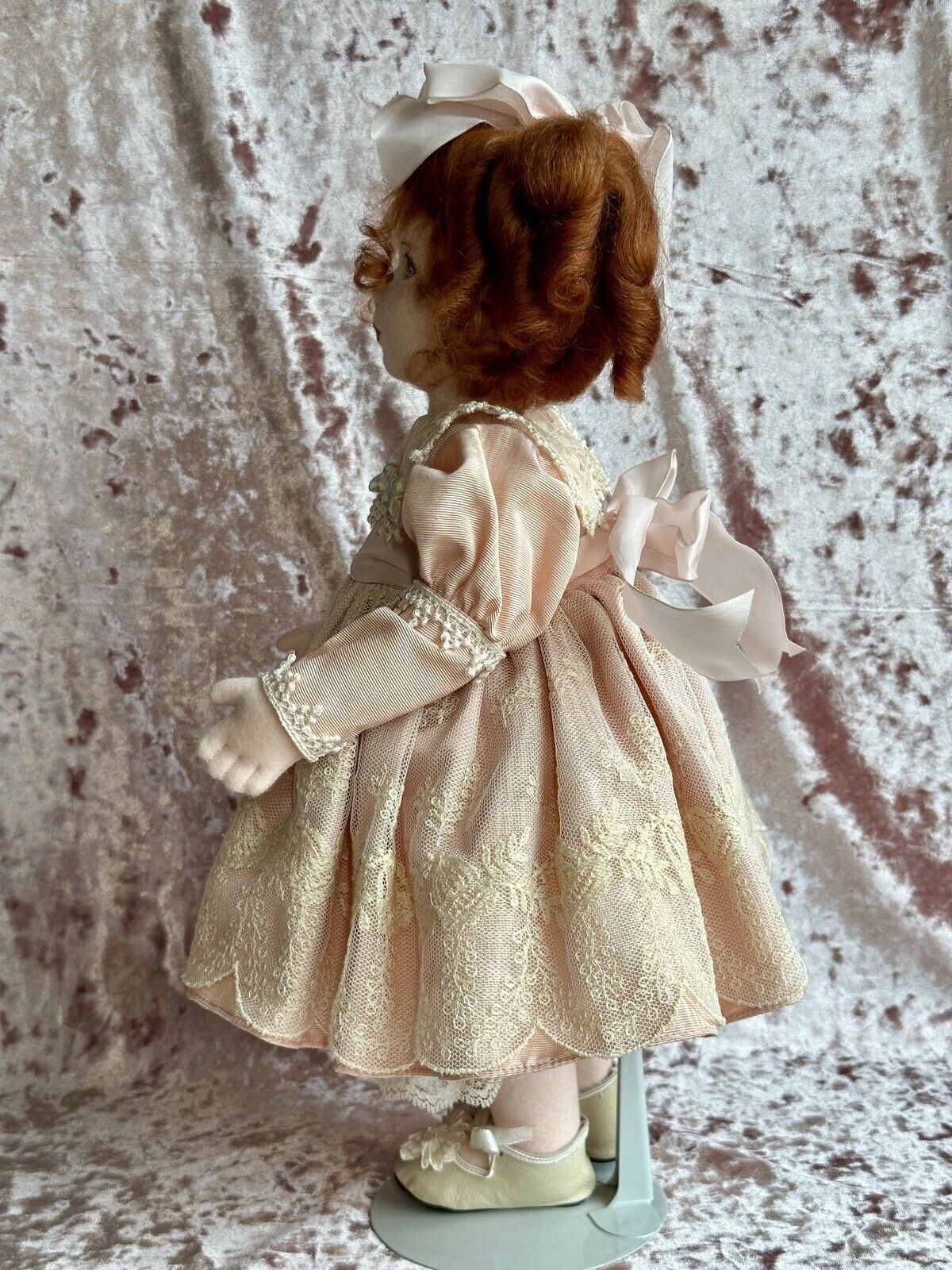 Artist Signed 15.5” Felt Cloth Girl American Beauty Doll By Shirley Peck LE 25