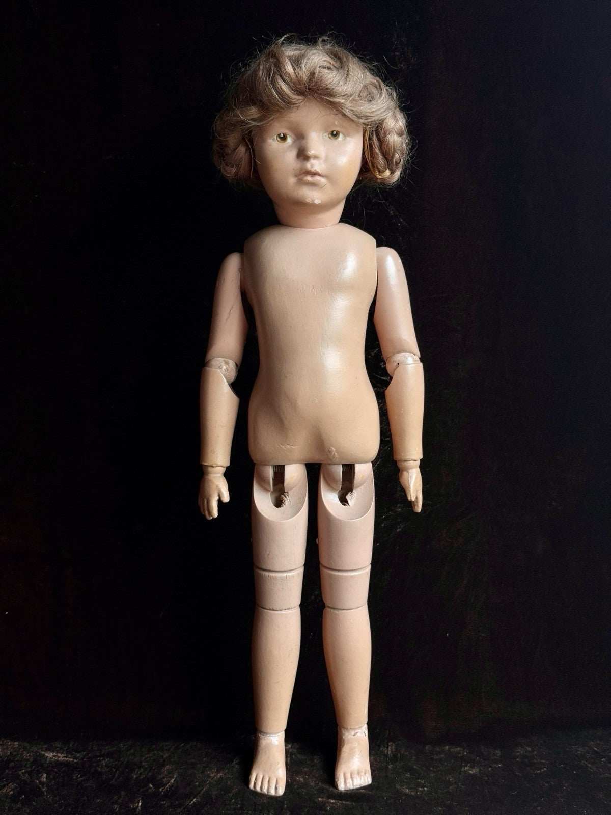 Large Antique American 21” Schoenhut 308 Series Wooden Girl Doll