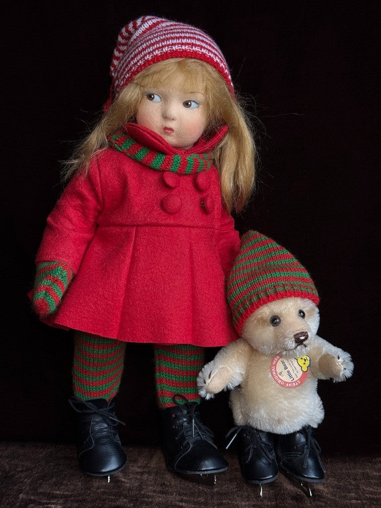 Haut Melton Wintertime Edith The Lonely Doll Little Bear Steiff Set New in Box