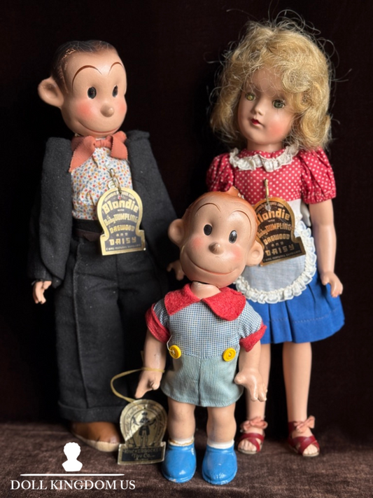 Vintage American Blondie Baby Dumpling Comic Character Dolls by Knickerbocker