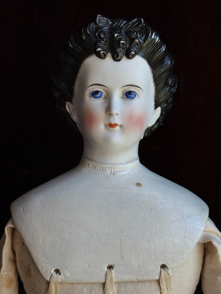 Antique German 20.75” Dornheim, Koch & Fisher Parian Dagmar China Head Doll