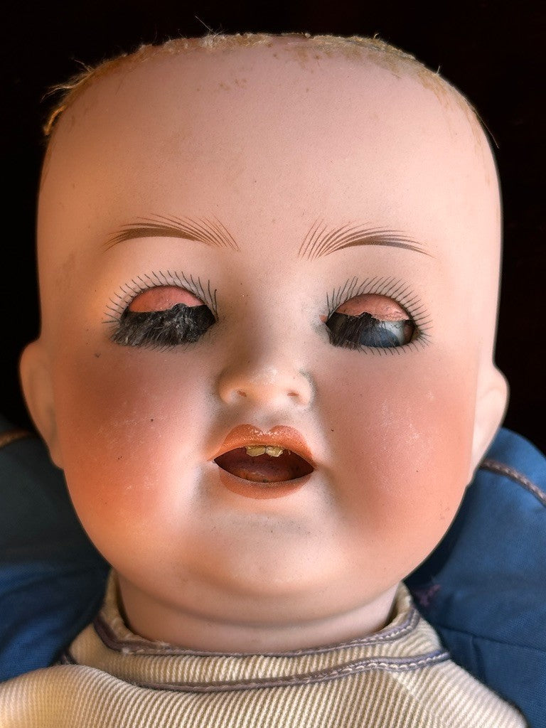 Antique German 15" Heubach Koppelsdorf 342 Bisque Head Character Baby Doll