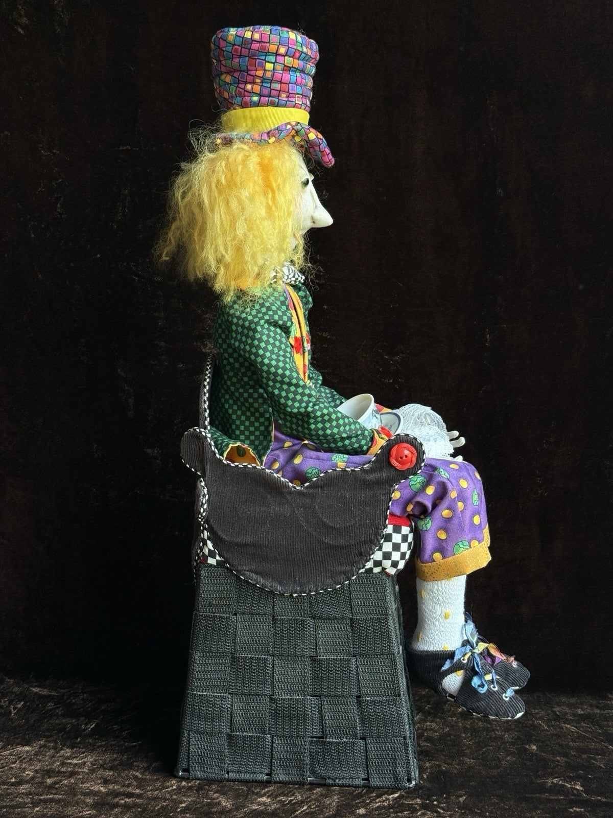 OOAK 20.75” The Mad Hatter Alice In Wonderland Cloth Artist Made Character Doll