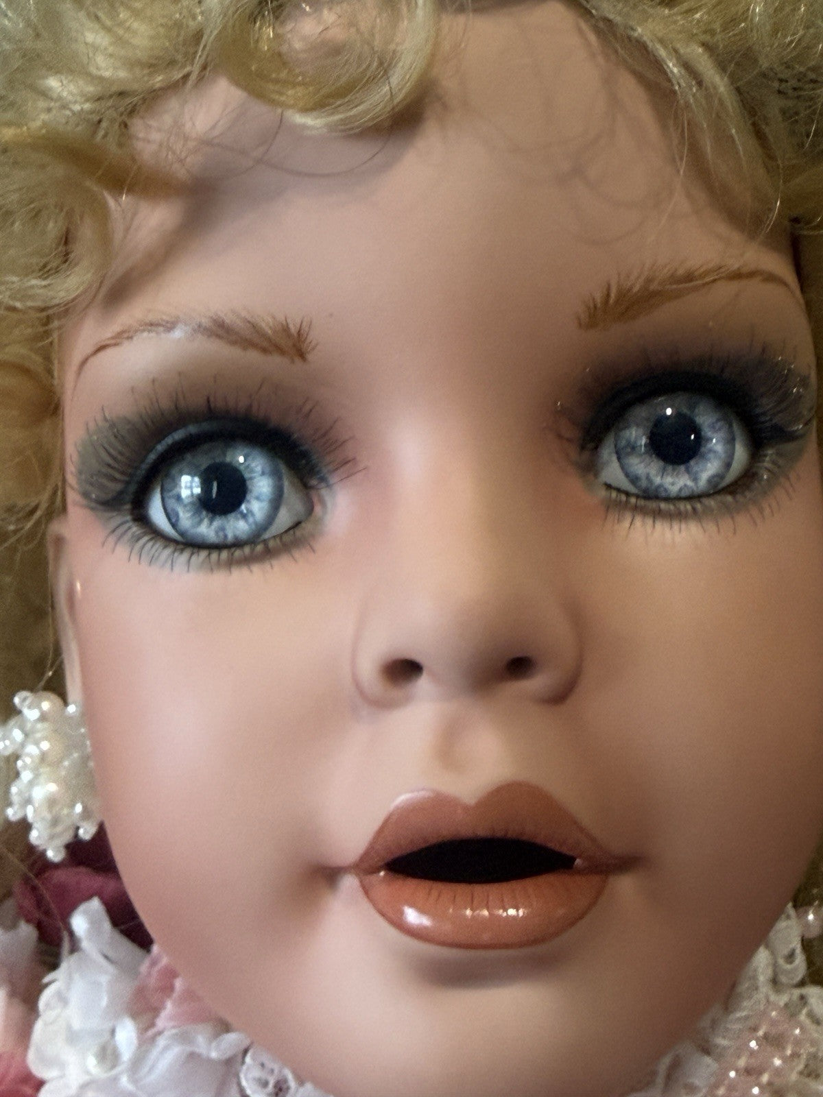 Collectible Large 42” Porcelain Doll “Echo ” by Rustie LE 2000 COA/Stand