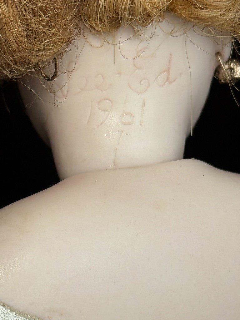 Vintage Artist Porcelain 16” Reproduction of Antique French Fashion Doll