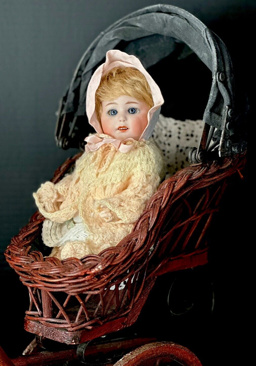 Rare Antique German Heubach Gebrüder Mold 10532 Bisque Head Character 9” Doll