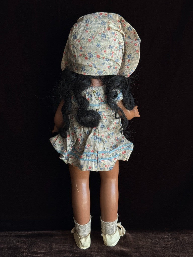 Rare Vintage American 18" Lu Jon Composition Dark Complexion Doll with Tag