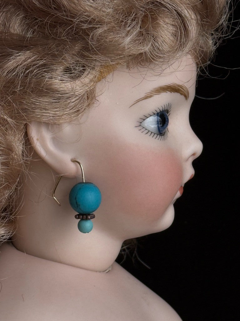 Vintage Porcelain 1967 Leather 15” Reproduction of Antique French Bru Jne Doll
