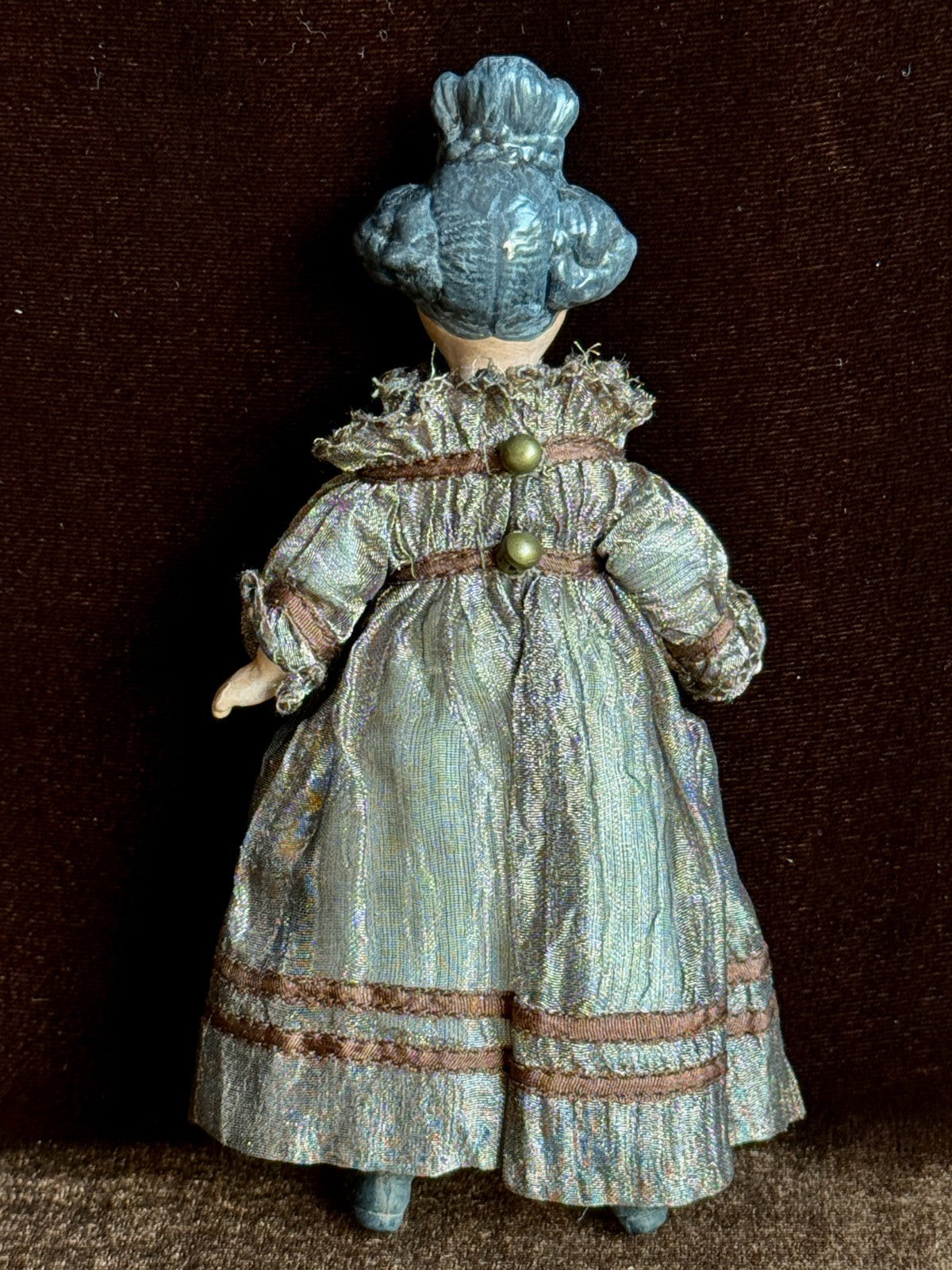 Collectible Wendy Lawton Papier Mache (?) Repro Milliner's Model  Miniature Doll